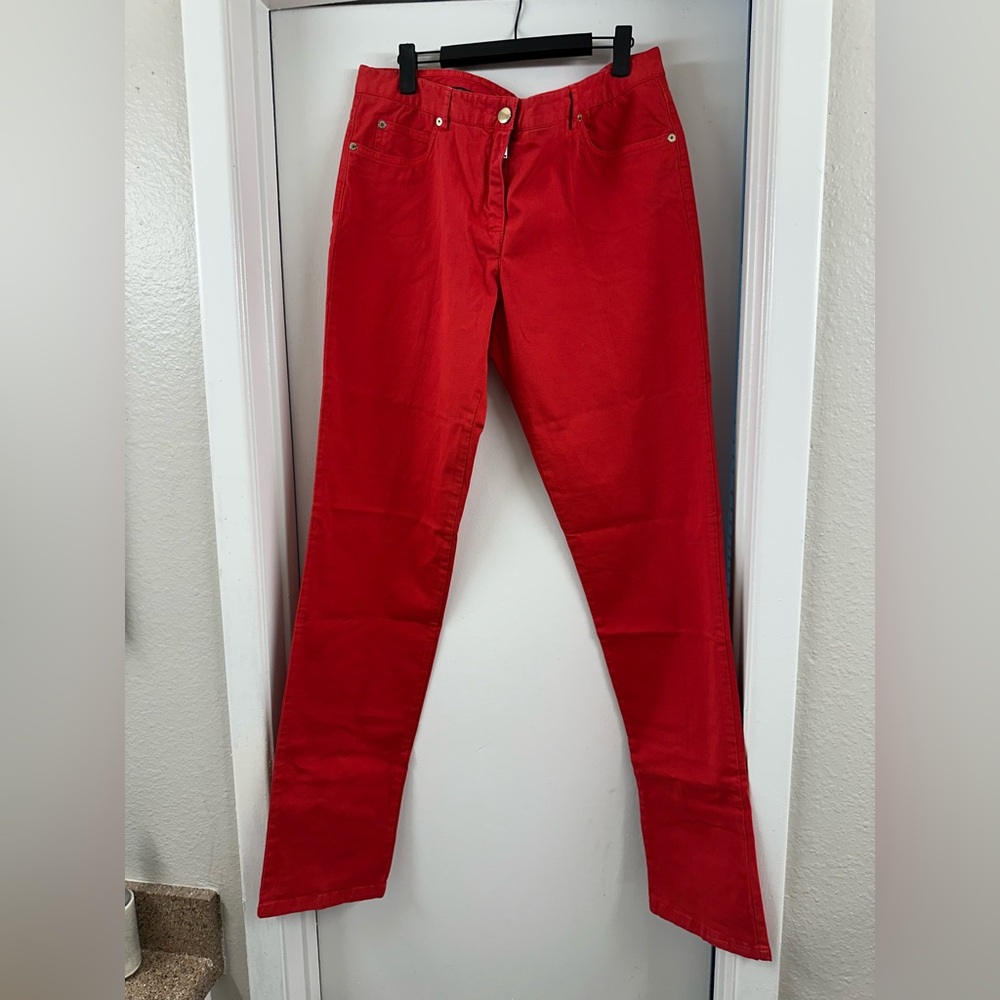 NWT Paul & Shark Women’s Red Straight-Leg Pants Denim Jeans 46 XL US 12 Italy